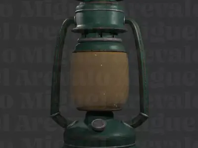 Vintage Oil Lantern 3D Model with FBX OBJ GLTF Low-poly 3D model