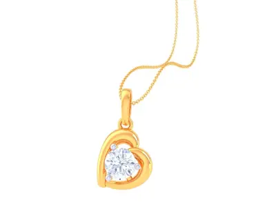 Women Heart Solitaire Super Light Weight Pendant 3D print model