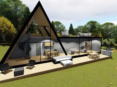 Mountain house design 3D model