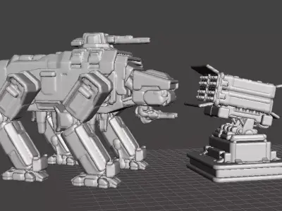 6MM SCALE HD2 SAM TURRET MINIATURE MODELS FOR SCIFI GAMES 3D print model