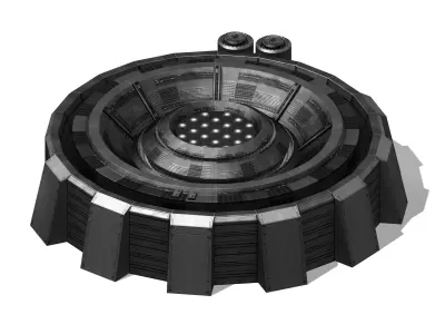 Armor-upgrade spaceship with hole in middle 3D model