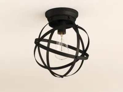 Walck Light Caged Globe Flush Mount 3D model