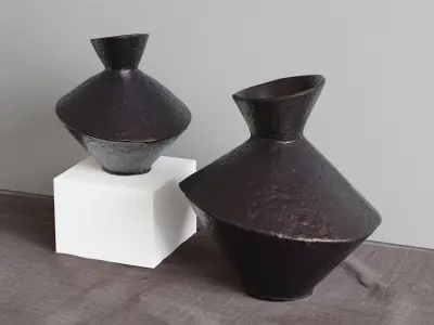 Dark Metal Vases 3D model