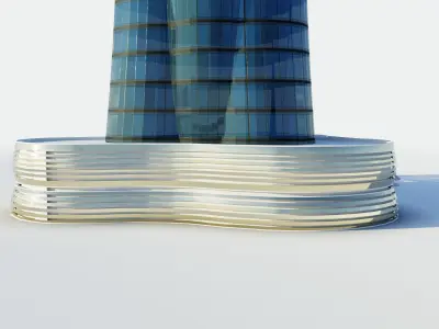 Qiib tower - Qatar doha Low-poly 3D model