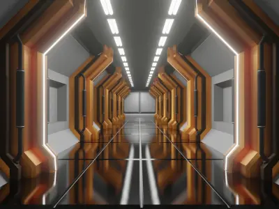 Sci Fi room passage 3D model