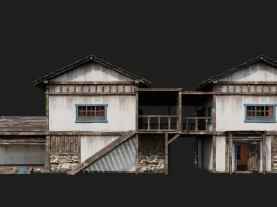 Old House Building 4K Textures GameReady 167 Low-poly 3D model