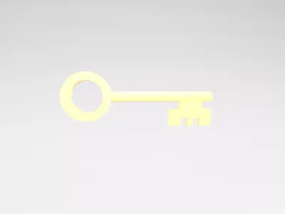 Cartoon Key v1 004 Low-poly 3D model