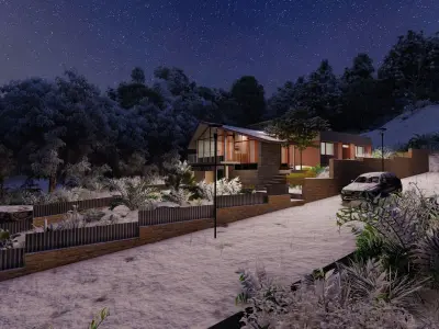 Casa Scene-villa-modern house 3D model 35