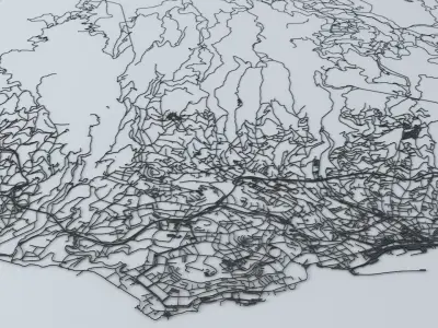 Madeira Road Network and Streets 3D model