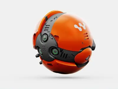 BALL DROID F-200 RIGGED - ANIMATED 3D model