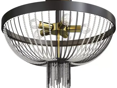 Paris Rain Brass chandelier Low-poly 3D model