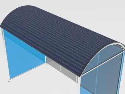 Solar Panel Bus Station 3D model