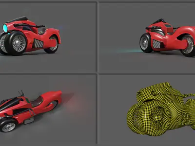 Sci-fi Bikes Pack Game Ready Low-poly 3D model