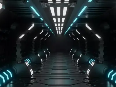 scifi alien room 3D model