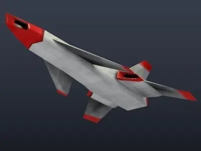 Lowpoly spaceship concept Low-poly 3D model