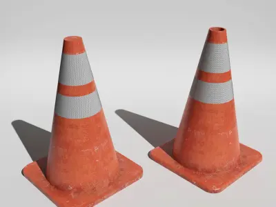 Traffic Cone Low-poly 3D model