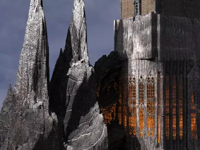 Arch Lizard Cathedral Cliff range Kit bash 5 3D model