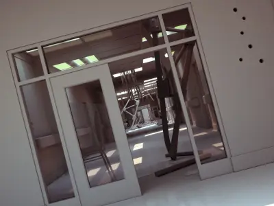 Hallway Damaged White 3D model