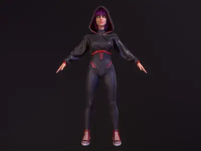 Sci Fi Girl Low-poly 3D model