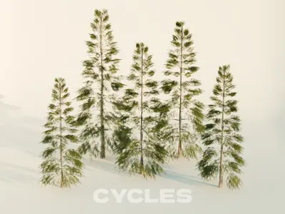 Christmas Tree Pack Blender Low-poly 3D model