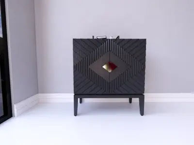 Modern Credenza - Two doors 3D model