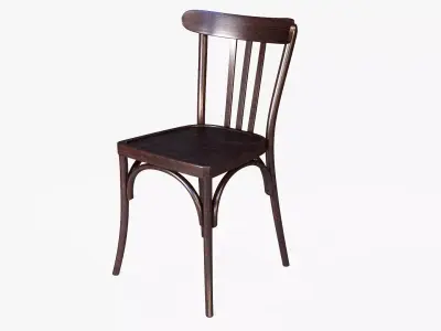 French table and chair PBR Textures Low-poly 3D model