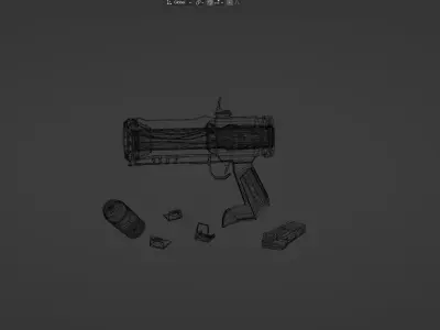 Sci-Fi Pistol 1 Low-poly 3D model