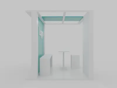 Simple Booth Event Low-poly 3D model
