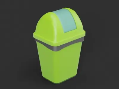 Trash Bin Low-poly 3D model