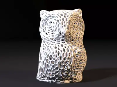 Owl Sculpture Voronoi 3D print model