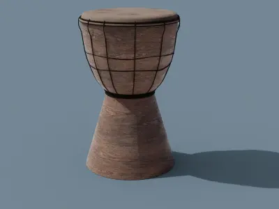 Djembe Free low-poly 3D model