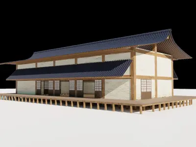 Japanese freestanding dojo 3D model