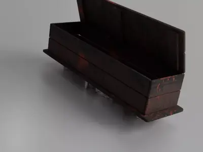 Bloody Crate on Cinder Blocks Game Ready Model Low-poly 3D model