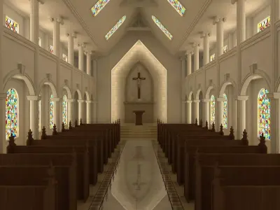 Church Interior 06 3D model