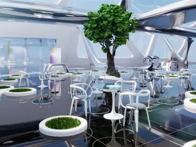 Exhibition Hall Futuristic 3D model