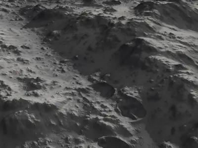 Large-Scale Moon Environment Low-poly 3D model