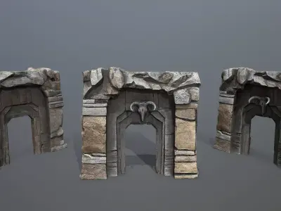 old gate Low-poly 3D model get
