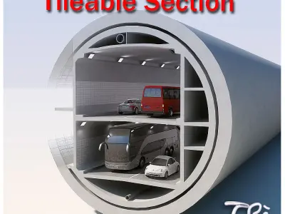 C TYPE TUNNEL SECTION DETAIL 3D model