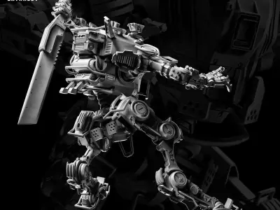 Blade Wielding Mech 100mm 3D print model