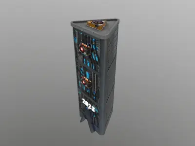 Cyberpunk City - Building 45 -2023 Skyscrape Low-poly 3D model