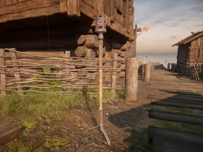 Medieval Viking Standing Torch - Game Ready PBR Asset Free low-poly 3D model