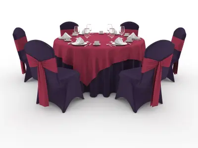 Collection Banquet Table and Chair 20 3D Model Pack