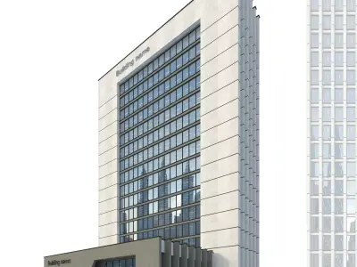 High-rise office building No 10 Low-poly 3D model