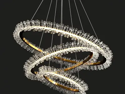 Collection crystal rings 3D model