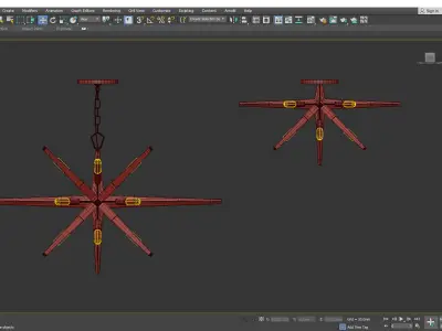 Ariel Semi Flushmount Ariel Starburst Chandelier Low-poly 3D model