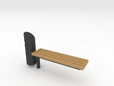 Bench Park 43 Low-poly 3D model