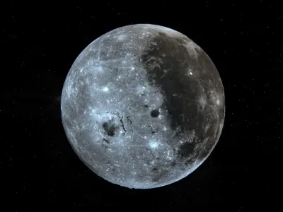 Detailed  photorealistic Moon  HIGH-poly  30K textures 3D model