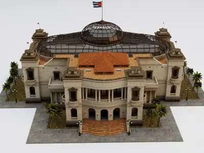 El Capitolio de La Habana National Capitol Cuba High Poly Low-poly 3D model