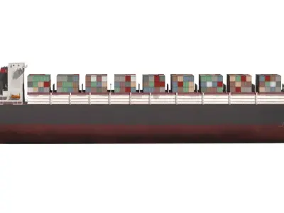 Cargo container ship detailed Lowpoly 082 AP 3D model