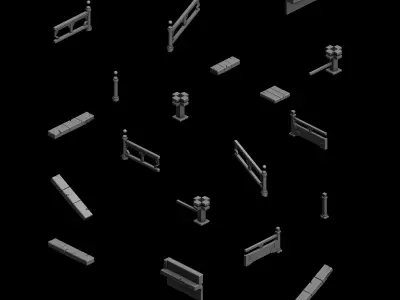 Game Building Accessories - Fence 2701 3D model